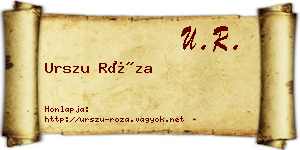 Urszu Róza névjegykártya